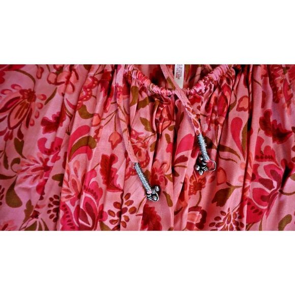 Free People OB1486669 Women's Sz Medium Floral Pixie Cross Back Tunic Top $98 - Picture 4 of 8